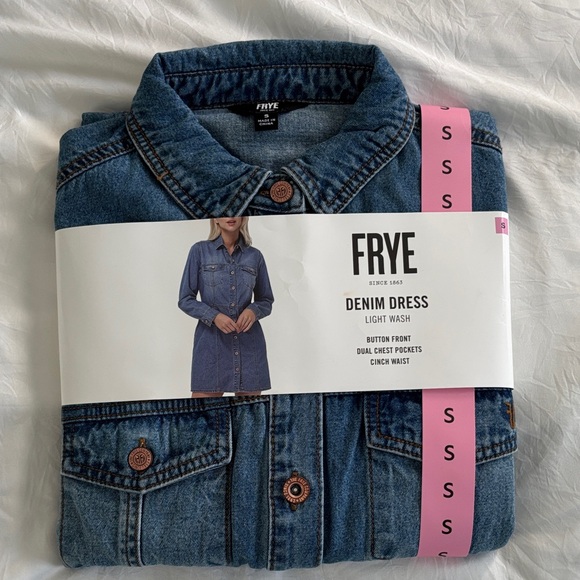 Frye Indigo Long Sleeve Denim Dress - Picture 3 of 5